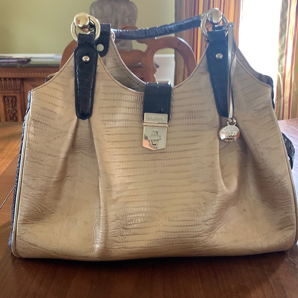 COPY - Brahmin Celia Gold & Navy Bag